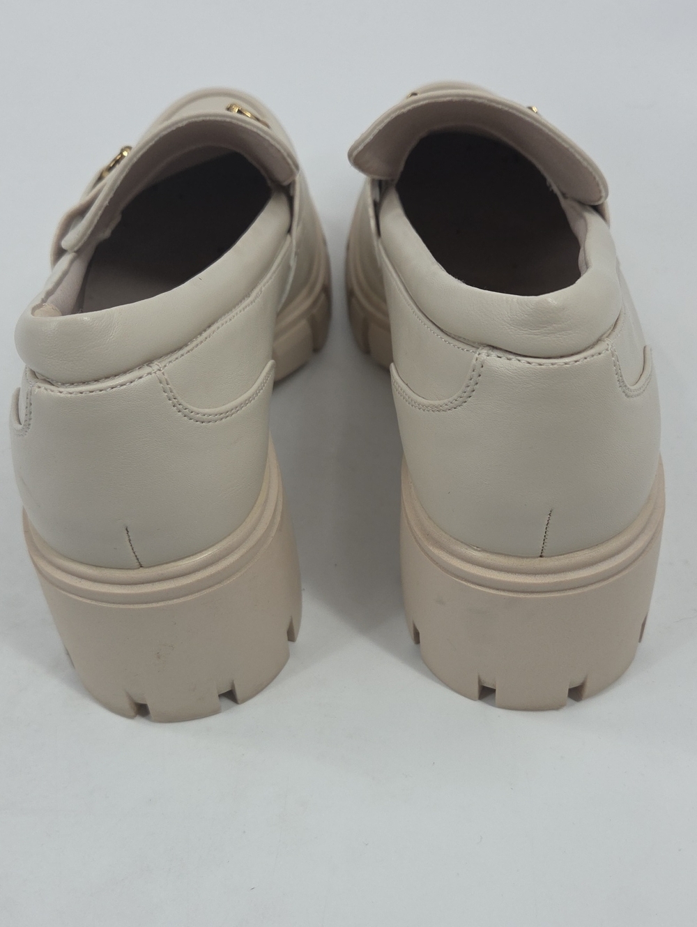 Beige Chunky Loafer with Gold Bit Accent - Picture 15 of 16
